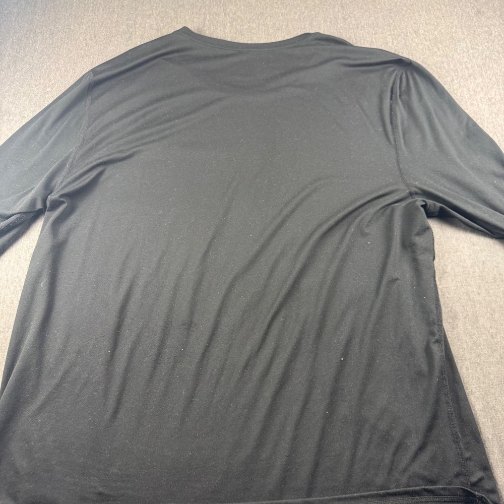 Reebok Mens 2XL Black Performance Long Sleeve Shirt Activewear Crew Neck 1468 - Picture 6 of 7